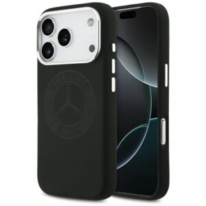 Mercedes Silicone Vintage Logo MagSafe Case for iPhone 17 Pro - Blackeng