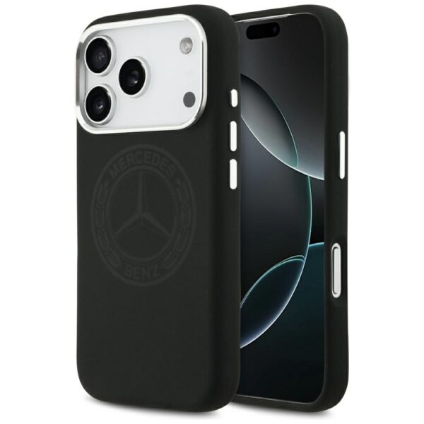 Mercedes Silicone Vintage Logo MagSafe Case for iPhone 17 Pro - Blackeng
