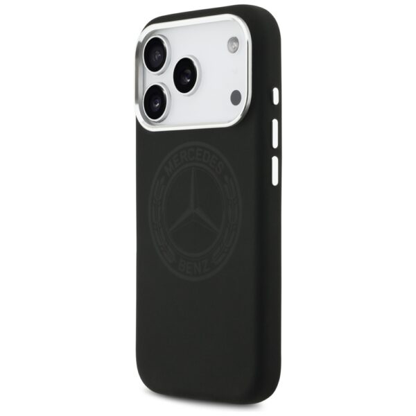 Mercedes Silicone Vintage Logo MagSafe Case for iPhone 17 Pro - Blackeng