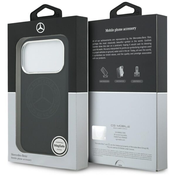 Mercedes Silicone Vintage Logo MagSafe Case for iPhone 17 Pro - Blackeng