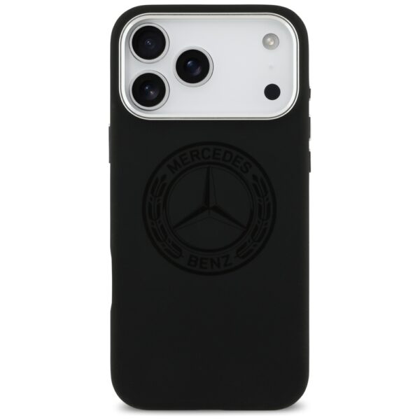 Mercedes Silicone Vintage Logo MagSafe Case for iPhone 17 Pro Max - Blackeng