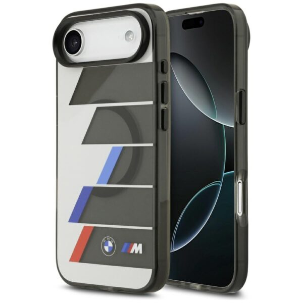 201875_1 BMW M IML Metal Buttons Tricolor Lines MagSafe Case for iPhone Air - Grayeng