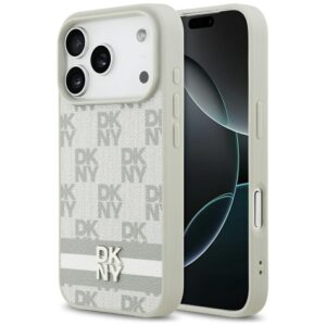 DKNY Checkered with Printed Stripes iPhone 17 Pro Case - Beigeeng