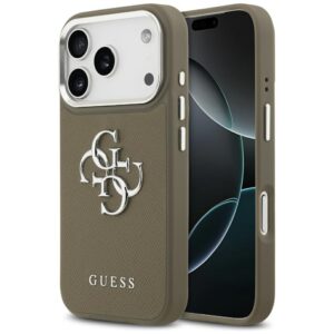 Guess Grained Big 4G Classic Logo Case for iPhone 17 Pro - Browneng
