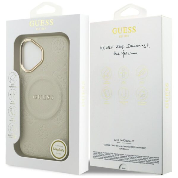 Guess Peony Hot Stamp MagSafe iPhone 17 Case - Beigeeng