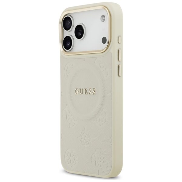Guess Peony Hot Stamp MagSafe Case for iPhone 17 Pro Max - Beigeeng