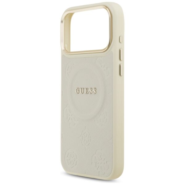 Guess Peony Hot Stamp MagSafe Case for iPhone 17 Pro Max - Beigeeng