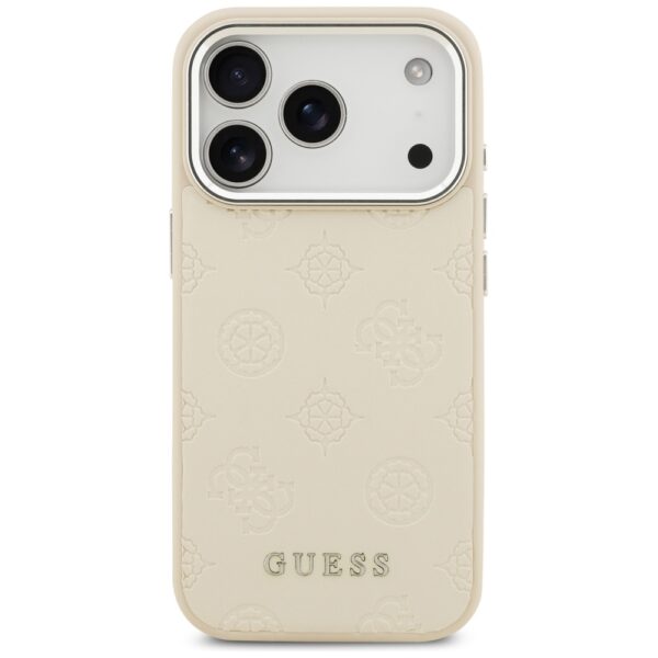 Guess Peony Hot Stamp Script MagSafe Case for iPhone 17 Pro - Beigeeng