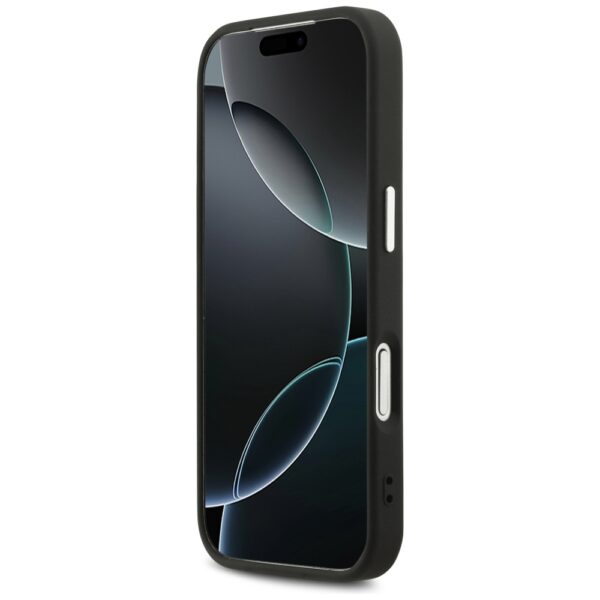 201896_5 Guess Peony Hot Stamp Script MagSafe Case for iPhone 17 Pro - Blackeng