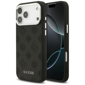 Guess Peony Hot Stamp Script MagSafe Case for iPhone 17 Pro Max - Blackeng