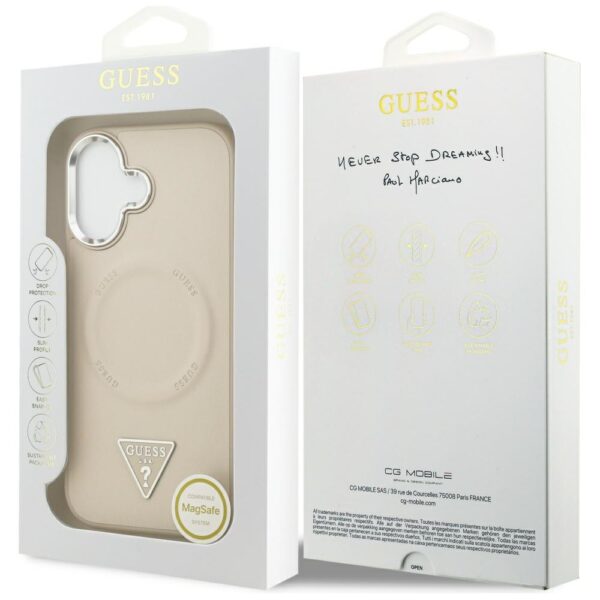 Guess Triangle Logo MagSafe Case for iPhone 17 - Beigeeng