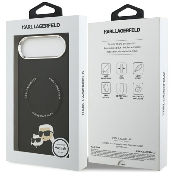 201910_8 Karl Lagerfeld Karl & Choupette Pins MagSafe Case for iPhone Air - Blackeng