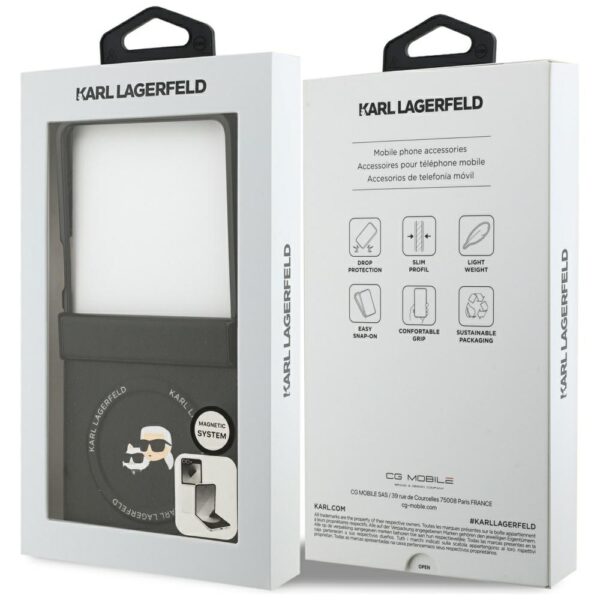 Karl Lagerfeld Karl&Choupette Pins MagSafe Case for Samsung Galaxy Z Flip 7 - Blackeng