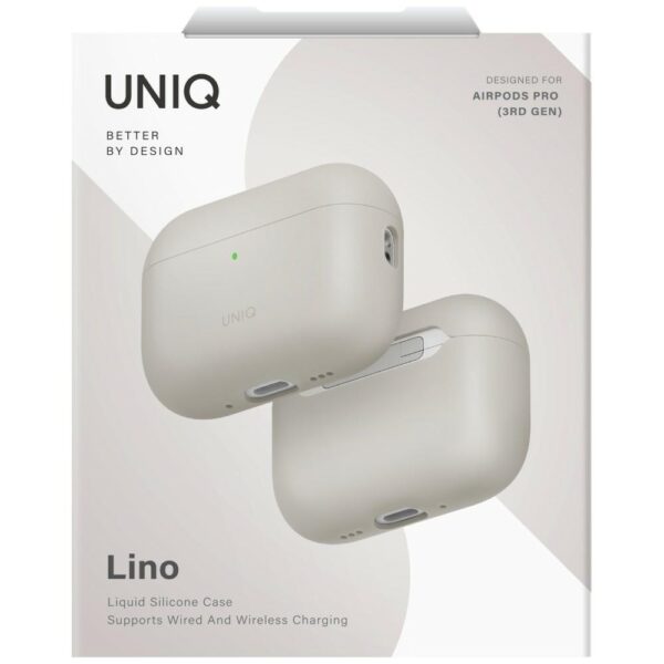 203677_6 Uniq Lino Silicone Case for AirPods Pro - Beigeeng