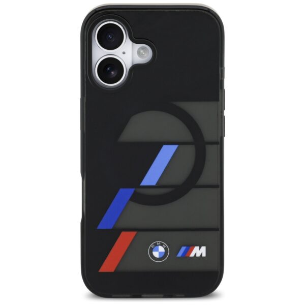 BMW M IML Metal Buttons Tricolor Lines MagSafe Case for iPhone 17 - Blackeng