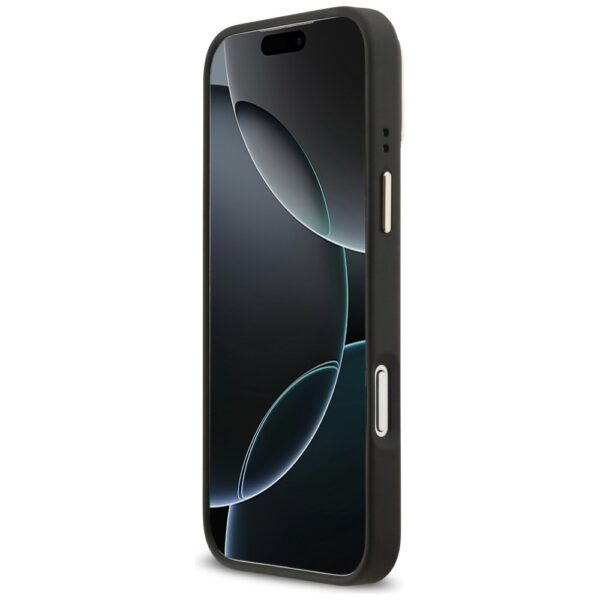 Guess 4G PU Triangle Logo & Stand Camera Magsafe Case for iPhone 17 Pro Max - Blackeng