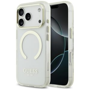 Guess Metal Outline MagSafe case for iPhone 17 Pro - goldeng