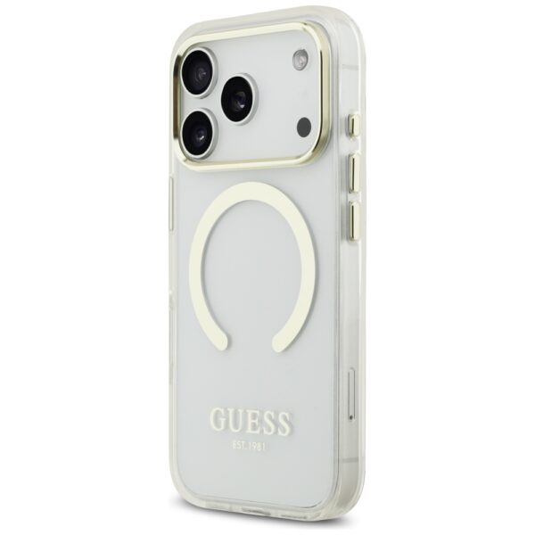 Guess Metal Outline MagSafe case for iPhone 17 Pro - goldeng