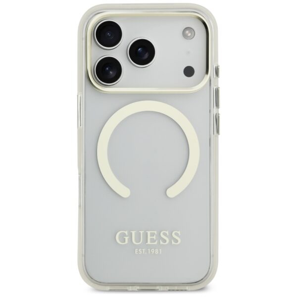 Guess Metal Outline MagSafe case for iPhone 17 Pro - goldeng