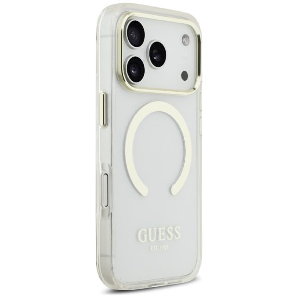 Guess Metal Outline MagSafe case for iPhone 17 Pro - goldeng