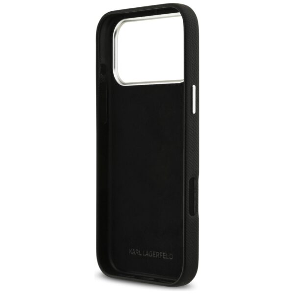 Karl Lagerfeld FW Grained Signature Logo Case for iPhone 17 Pro Max - Blackeng
