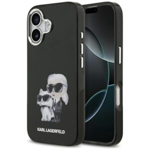 Karl Lagerfeld IML Aquarelle Karl & Choupette & Logo MagSafe Case for iPhone 17 - Blackeng