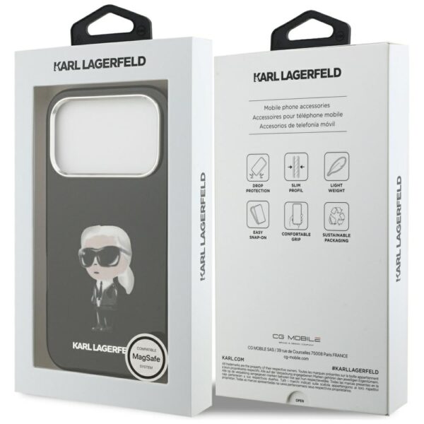 Karl Lagerfeld IML Aquarelle Karl & Logo MagSafe Case for iPhone 17 Pro - Blackeng