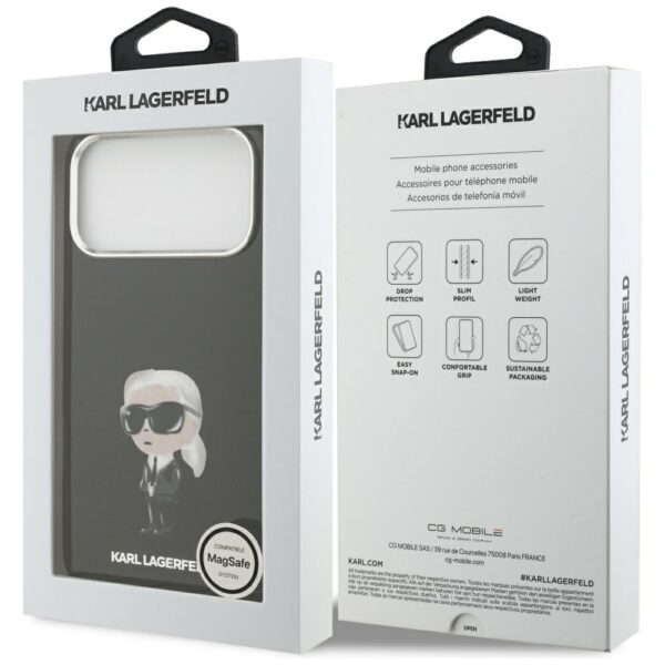 Karl Lagerfeld IML Aquarelle Karl & Logo MagSafe Case for iPhone 17 Pro Max - Blackeng