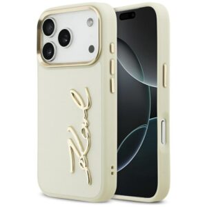 Karl Lagerfeld Karl Script Logo iPhone 17 Pro Case - Beigeeng