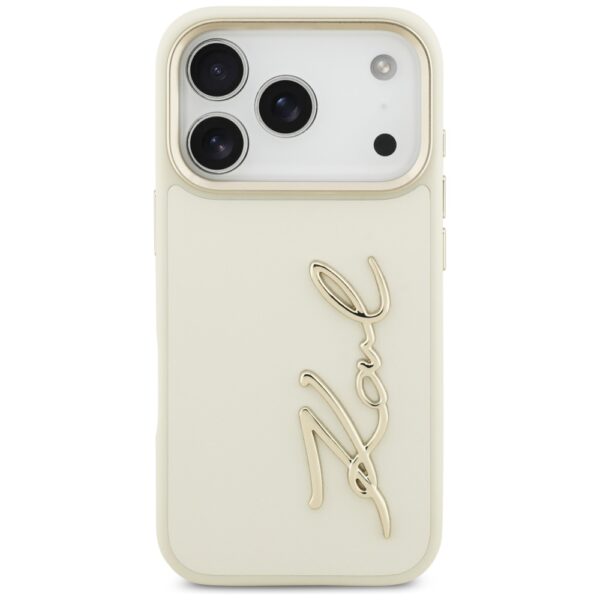 Karl Lagerfeld Karl Script Logo iPhone 17 Pro Case - Beigeeng