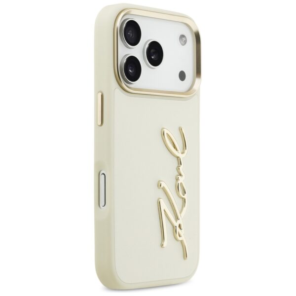 Karl Lagerfeld Karl Script Logo iPhone 17 Pro Case - Beigeeng