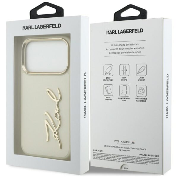 Karl Lagerfeld Karl Script Logo iPhone 17 Pro Case - Beigeeng