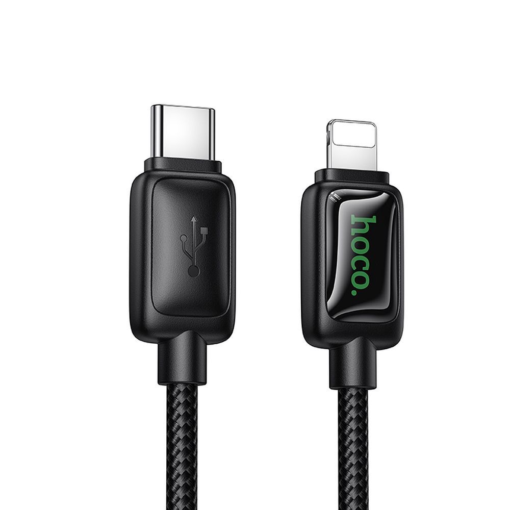Cable with LCD USB C to USB C Hoco 3A 60W 1,2 m U146 black