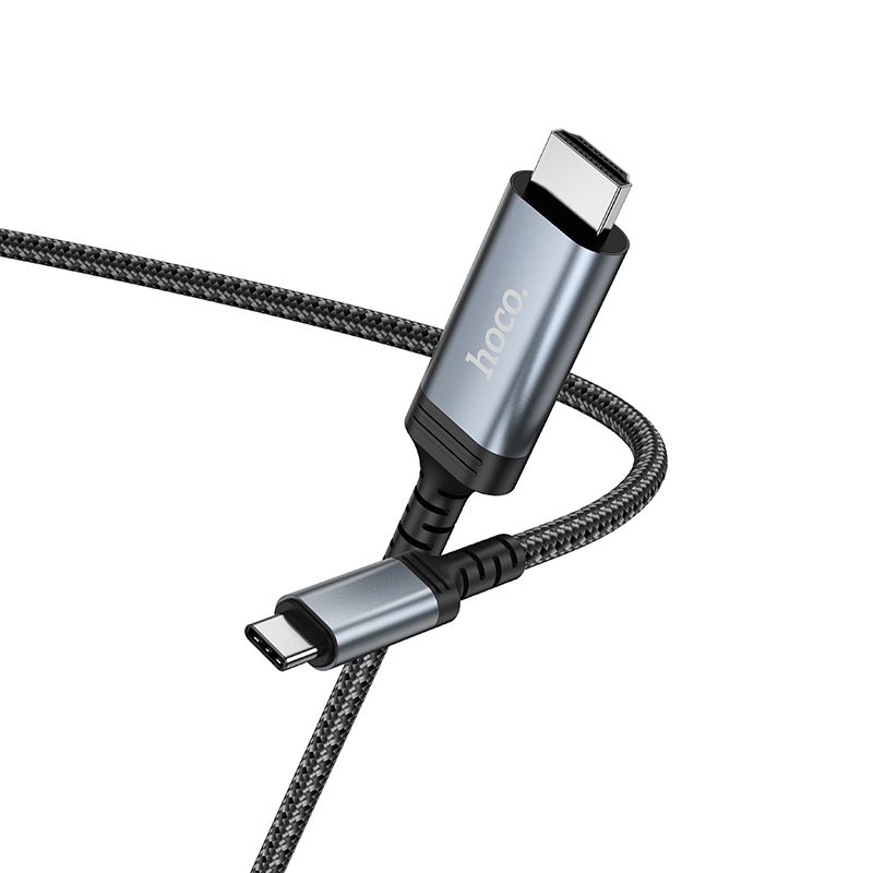 Screen mirroring cable USB C to HDMI Hoco 4K 30Hz 1,8 m UA43 metal gray