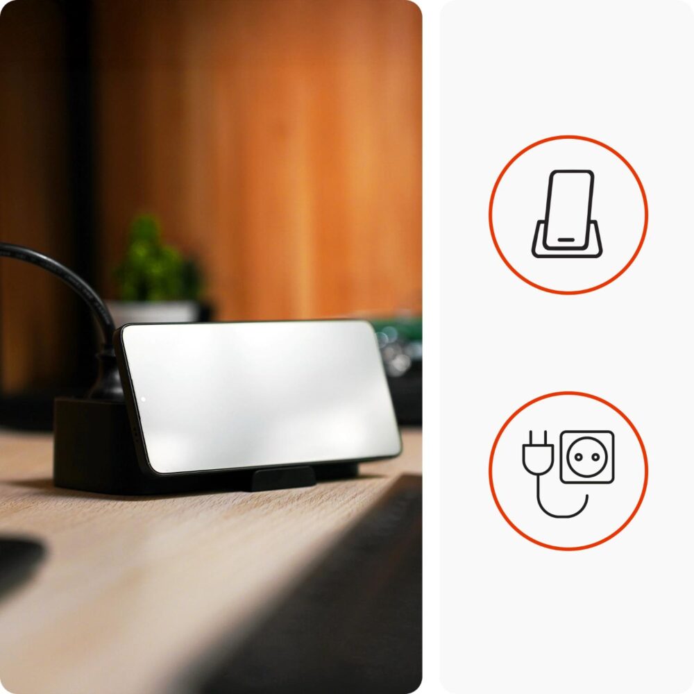 Huslog Power strip with phone holder HUS1056