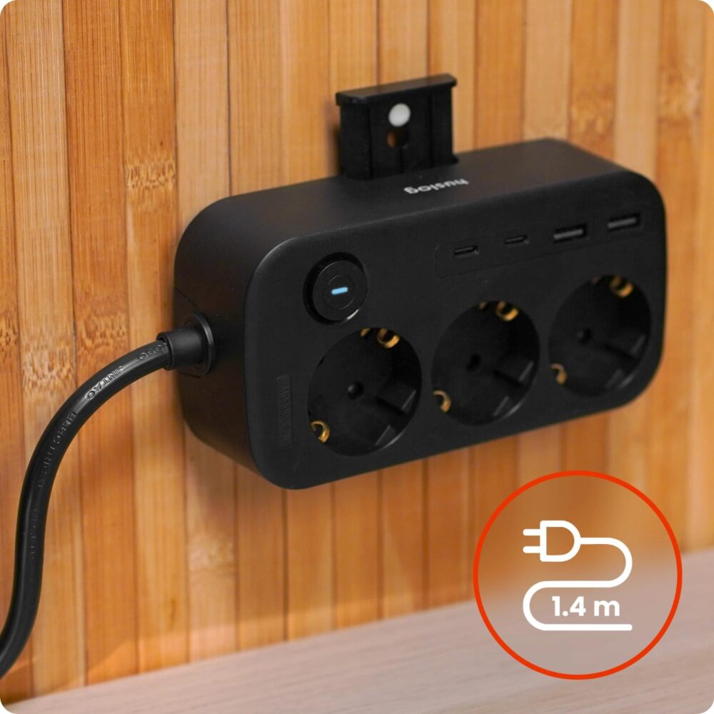 Huslog Power strip with phone holder HUS1056