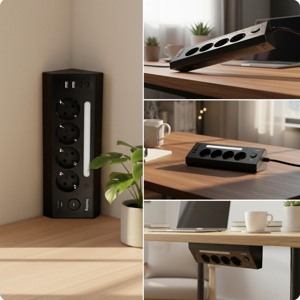 Huslog Vertical power strip with LED