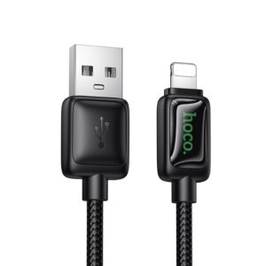 Cable with LCD USB A to Lightning Hoco 2,4A 1,2 m U146 black