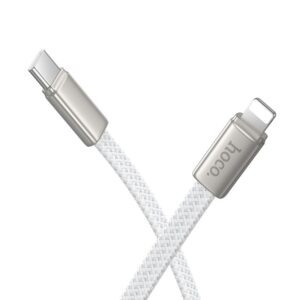 Flat Cable USB C to Lightning Hoco PD 30W 1 m X125 white