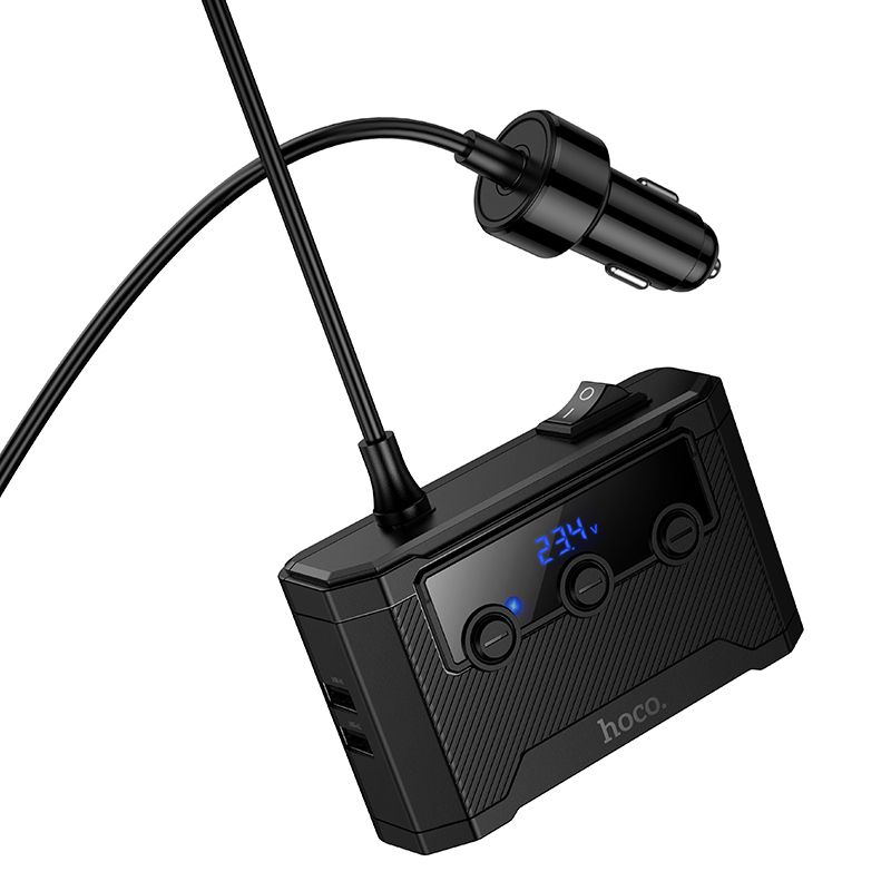 Car charger Hoco 2xUSB A + 2xUSB C+3x cigarette lighter ports PD QC3.0 240W Z64 black
