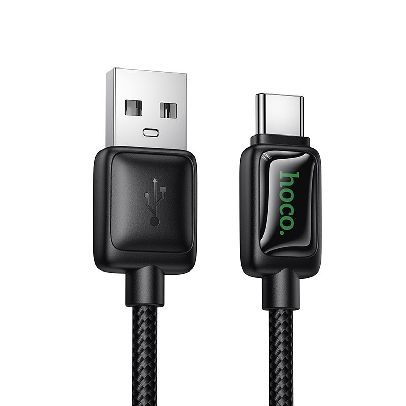 Cable with LCD USB A to USB C Hoco 3A 1,2 m U146 black