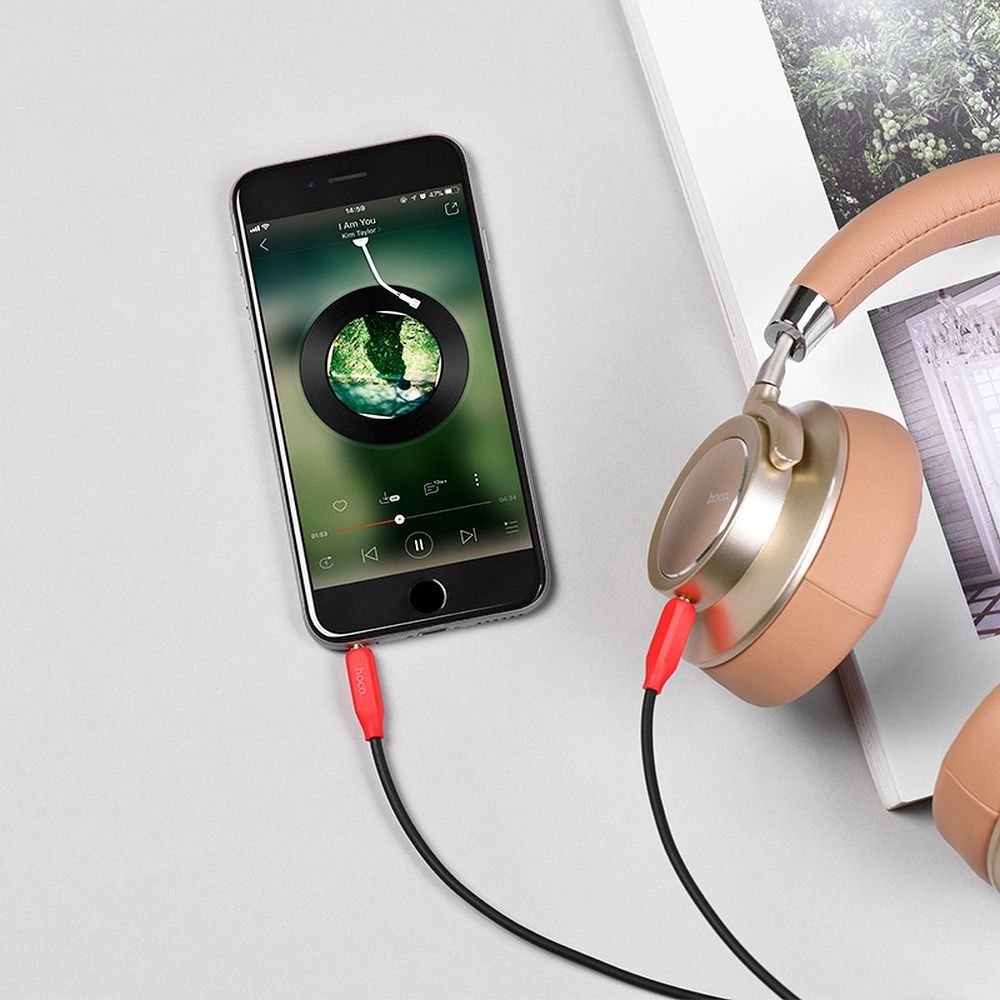 fe45f39b7a481ffde22399d6953b2bf3 Cable AUX Jack 3,5 mm to Jack 3,5 mm Hoco 1 m UPA11 black