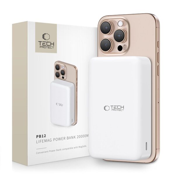 CREATOR: gd-jpeg v1.0 (using IJG JPEG v62), quality = 80 Powerbank Tech-Protect PB12 LifeMag MagSafe 20000MAH - whiteeng