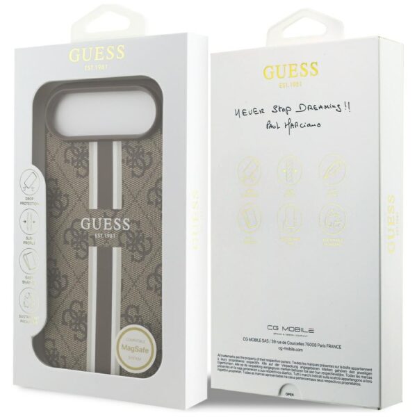 Guess 4G Printed Stripes MagSafe case for iPhone 17 Air - browneng