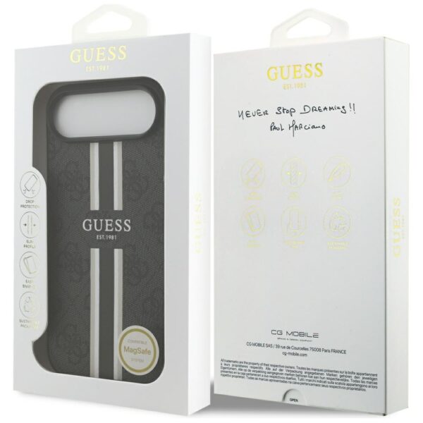 Guess 4G Printed Stripes MagSafe case for iPhone 17 Air - blackeng