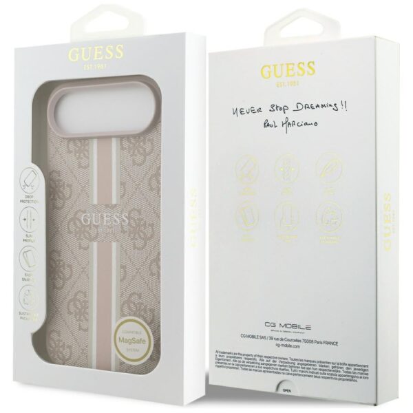 199218_8 Guess 4G Printed Stripes MagSafe case for iPhone 17 Air - pinkeng