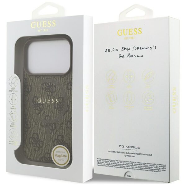 199754_8 Guess 4G Ring Classic Logo MagSafe Case for iPhone 17 Pro - Browneng