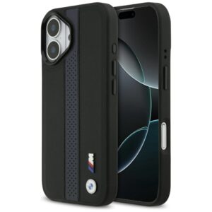 BMW M Perforated Stripe Logo MagSafe Case for iPhone 17 - Blueeng
