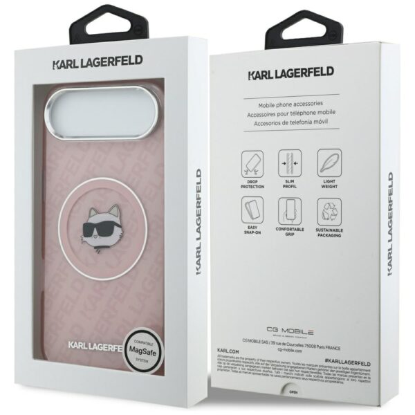 Karl Lagerfeld IML Choupette Head Logo MagSafe Case for iPhone 17 Air - Pinkeng