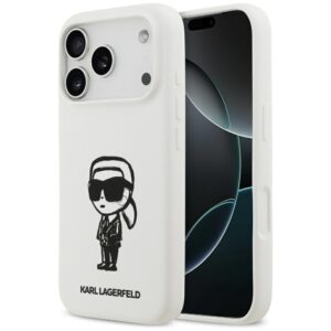 Karl Lagerfeld Silicone Karl Sketch & Logo MagSafe Case for iPhone 17 Pro - Whiteeng